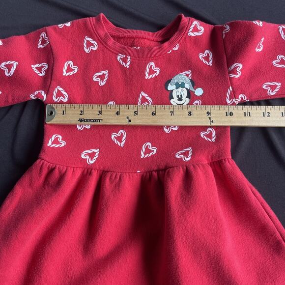Disney Jumping Beans Dress Girls 24 Months Minnie Mouse Christmas Heart Print - Picture 5 of 6